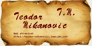 Teodor Mikanović vizit kartica